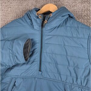 Relwen Snowboard Anorak XL Quilted Pullover Jacket Blue Camo Lined Hooded Puffer